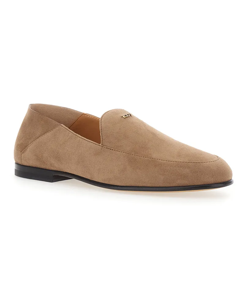 TOD'S Women's Loafers Suede Beige Sheep Leather Beige