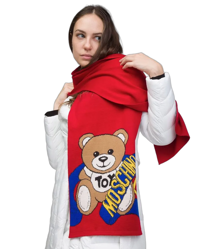 Moschino Women's Scarf Red Wool Accessories Acrilico Red