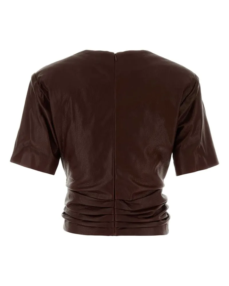 Magda Butrym Women's Leather Blouse Brown Ovine Brown