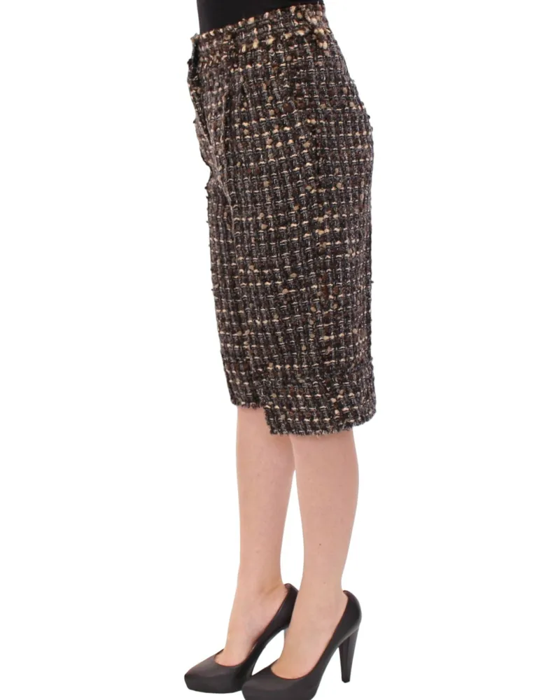 Dolce & Gabbana Women Multicolor Wool Shorts Pants Black