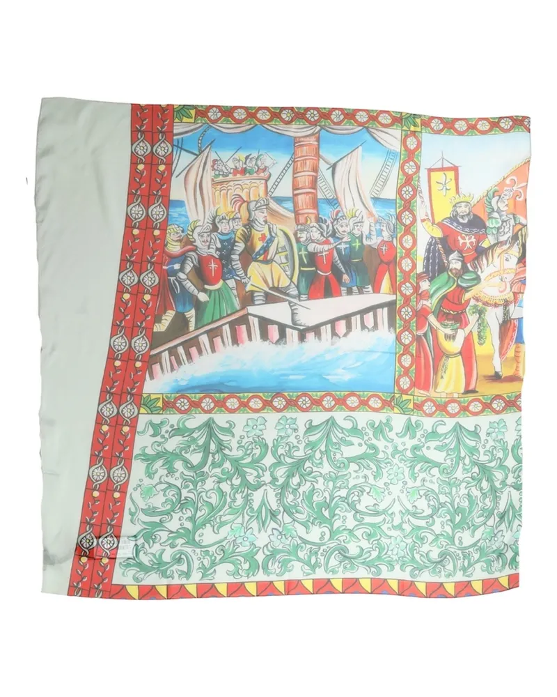 Dolce & Gabbana Silk Printed Square Foulard Scarf — Multicolor Multicolor