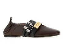 Sue Triple Ballerina Flat — Brown