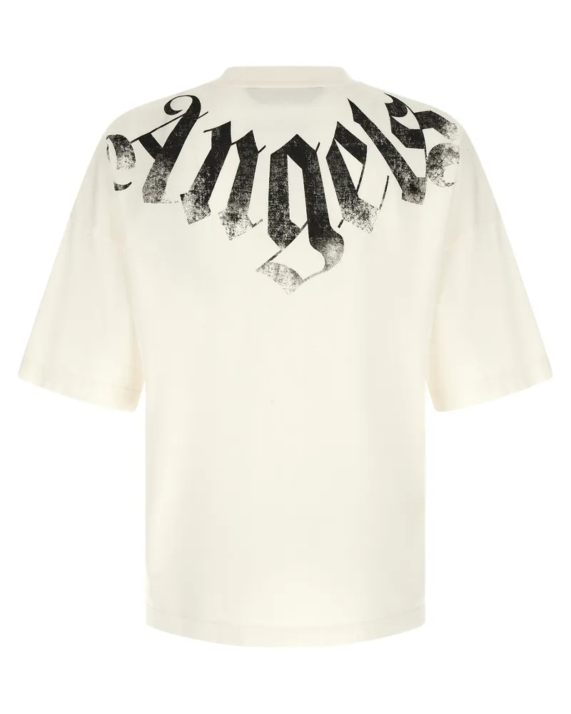 Palm Angels Gothic Logo Print T-shirt — Cream Cream