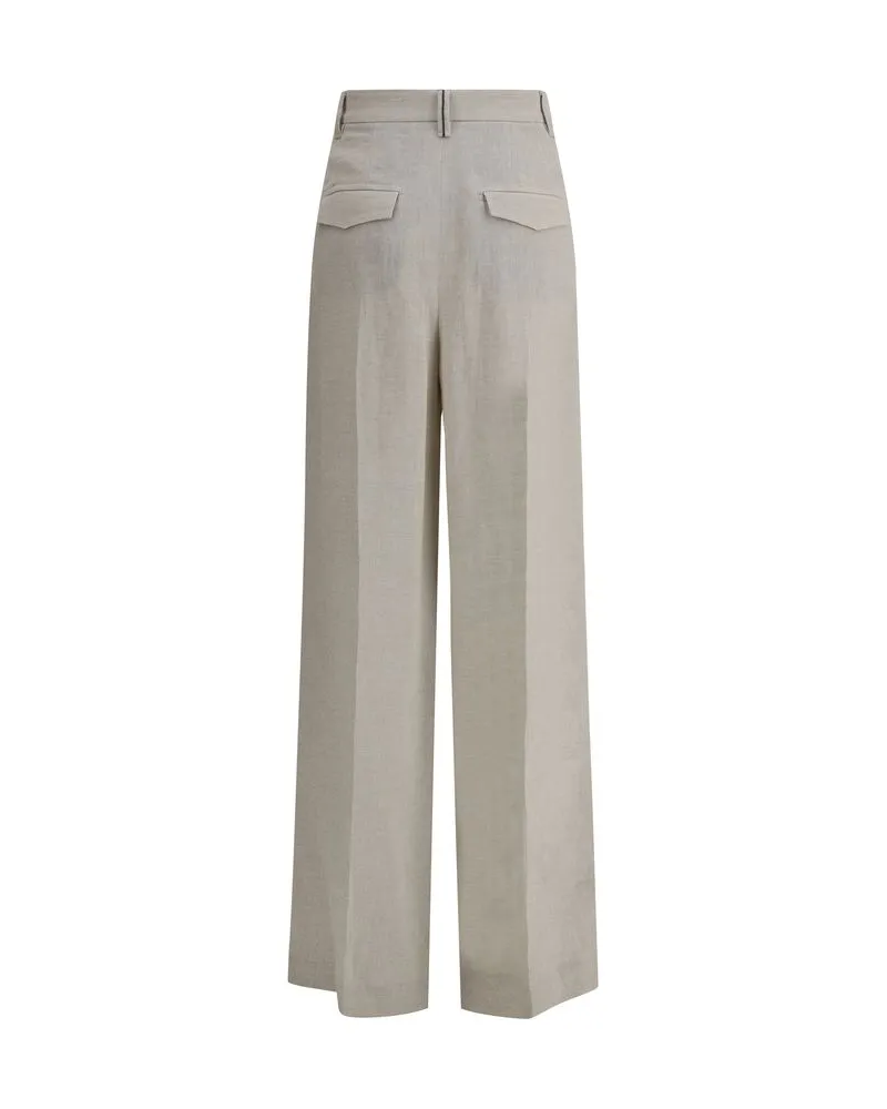 Brunello Cucinelli Women's Linen Pants Beige Beige