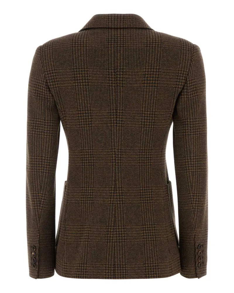 Max Mara Women's Embroidered Cotton Blend Zulma Blazer Testa Moro Giacche E Gilet Jacket Brown