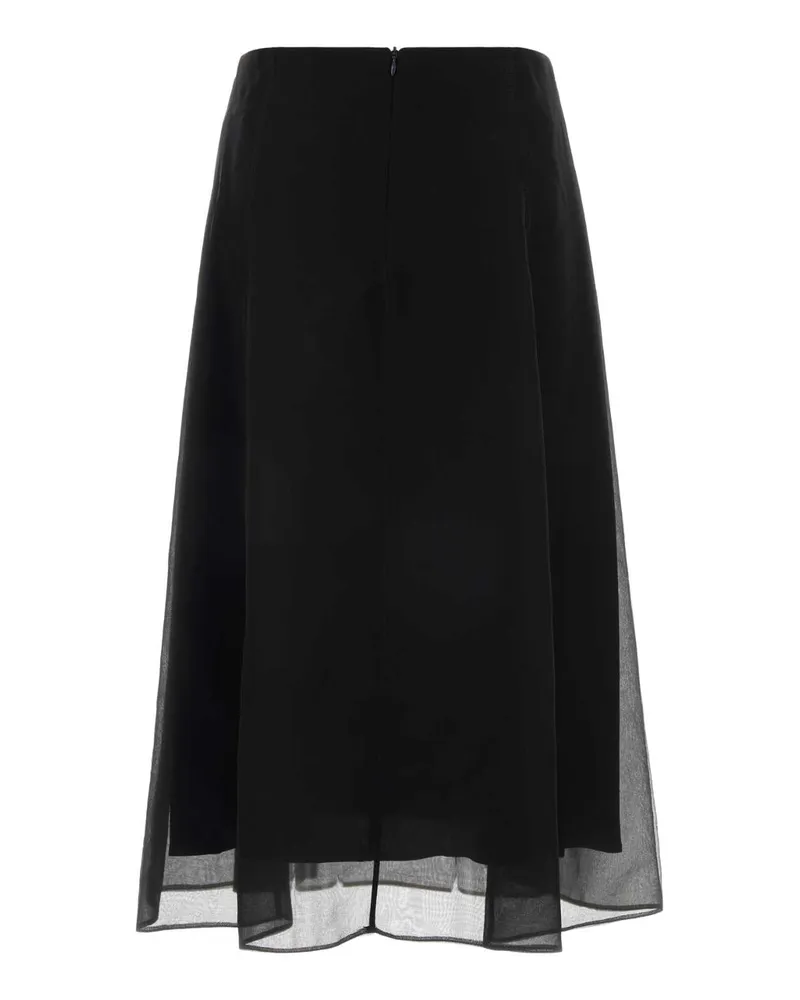Brunello Cucinelli Women's Longuette Skirt Black Silk Black