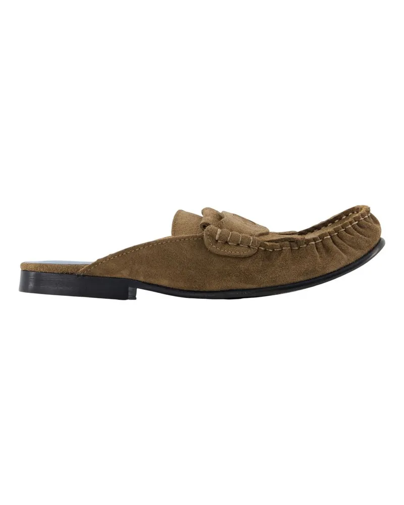 Marni Women's Sabots -  Leather Brown Calfskin Shoes Flat-Shoes Brown