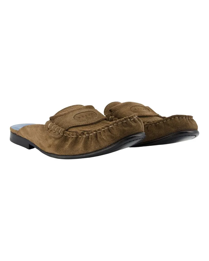 Marni Women's Sabots -  Leather Brown Calfskin Shoes Flat-Shoes Brown