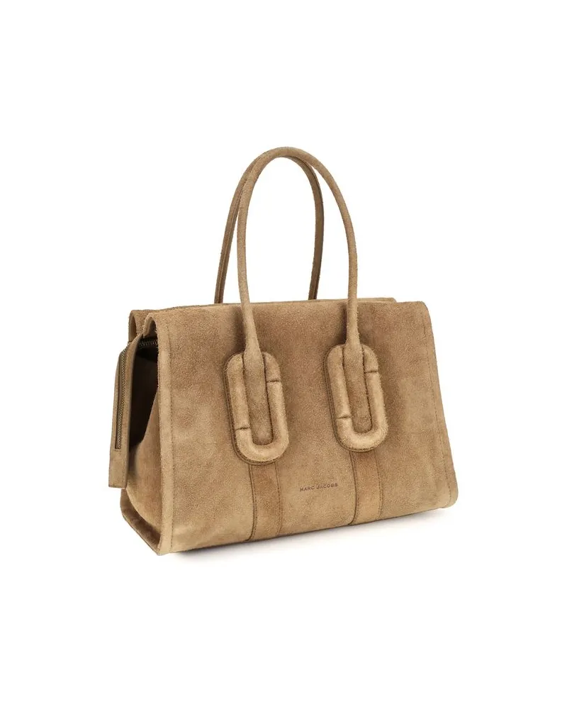 Marc Jacobs Suede Structured Shoulder Bag — Brown Brown