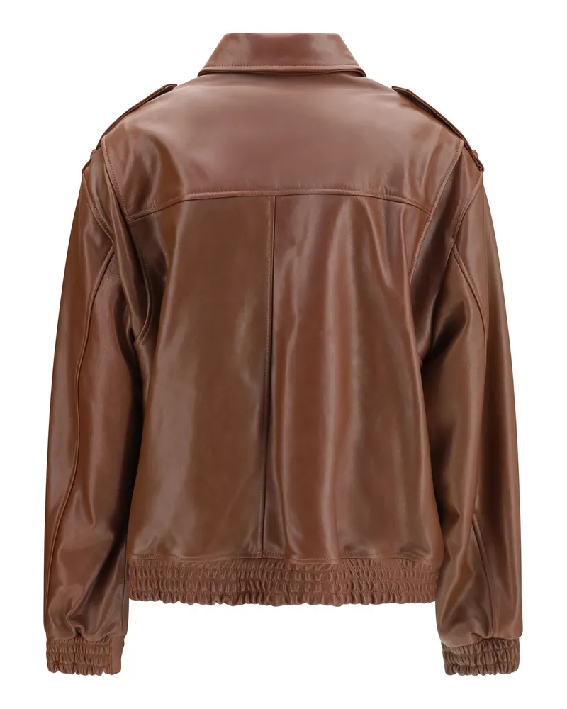 Arma Women's Astra Vegetal Leather Jacket Dark Copper Lamb Ovis Aries Brown