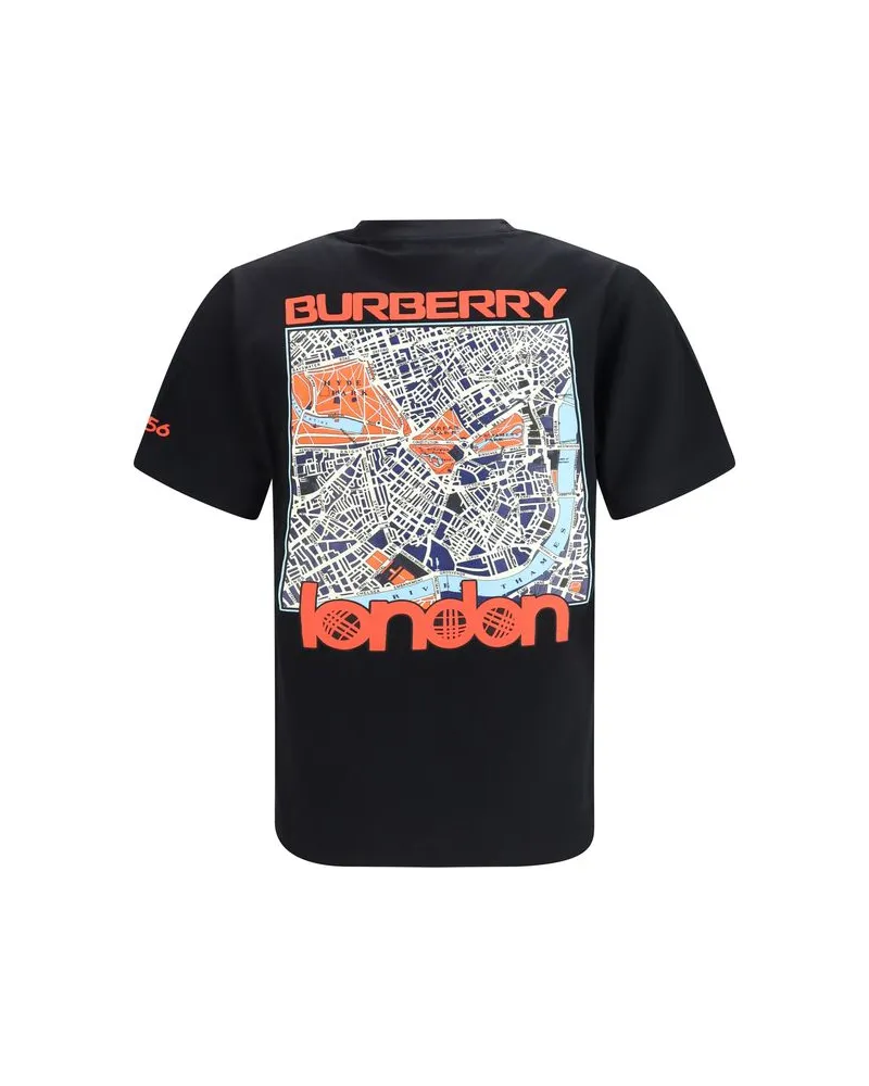 Burberry Men Black Cotton T-Shirt Black