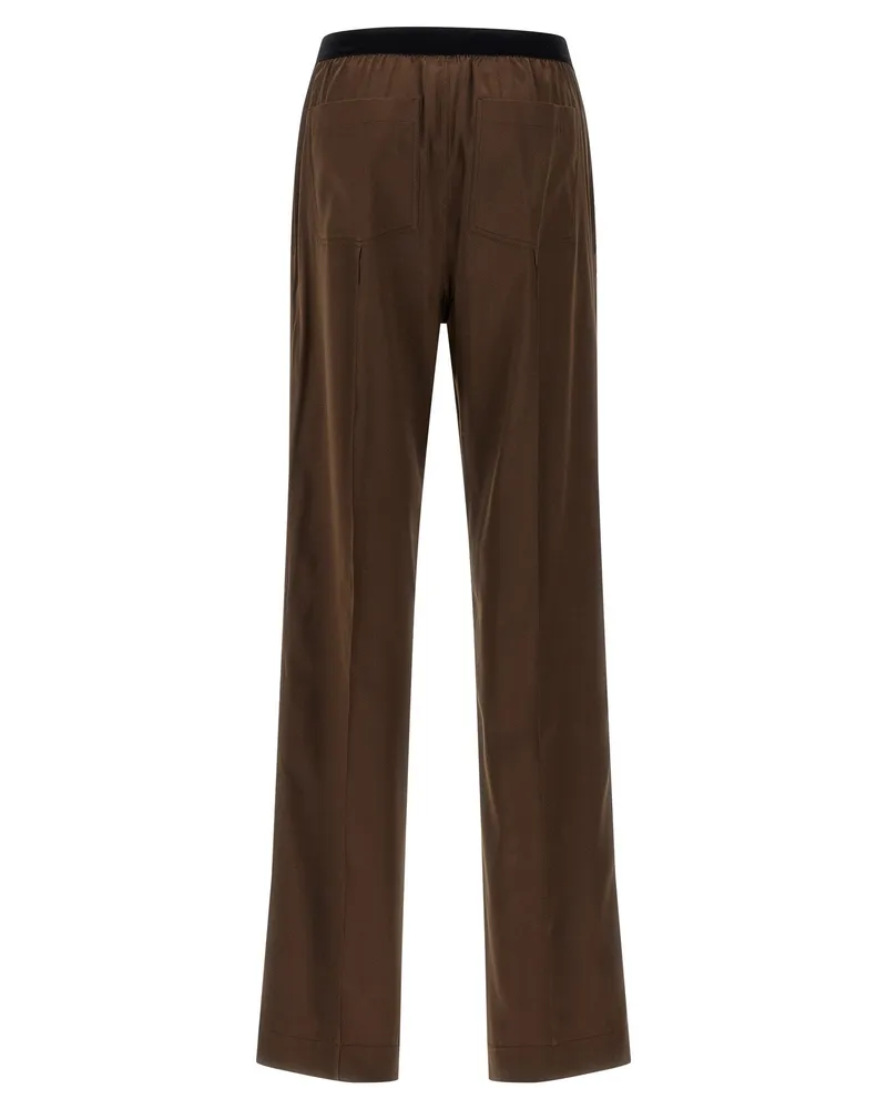 Tom Ford Silk Satin Trousers — Taupe Taupe