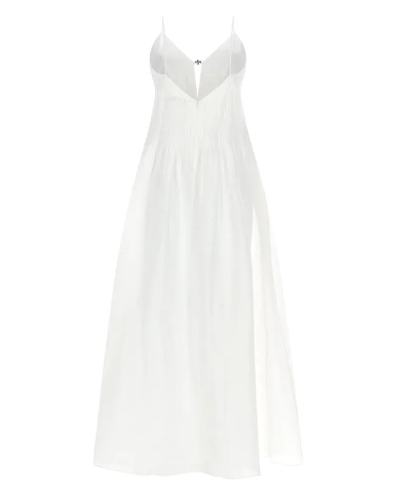Tory Burch Linen and Silk Blend Dress — White White