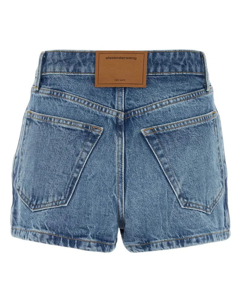 Alexander Wang Women's Denim Shorts Vintagemarbledblue Exterior: Cotton Gonne Skirt Blue