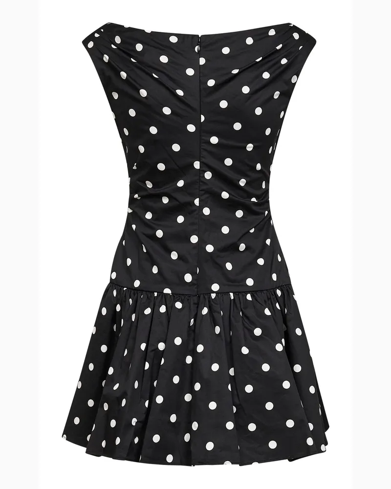 Self-Portrait Women's Black Polka Dot Cotton Mini Dress Black