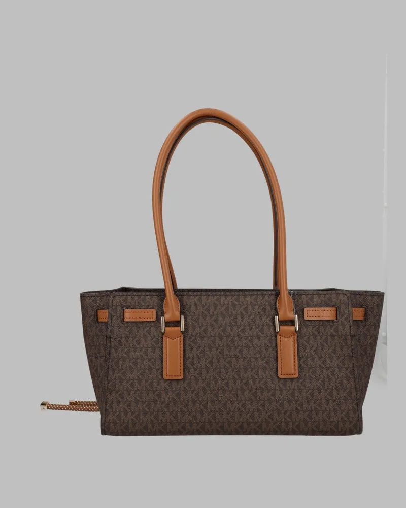 Michael Kors Hamilton Moderne Small PVC Shoulder Bag — Brown Brown