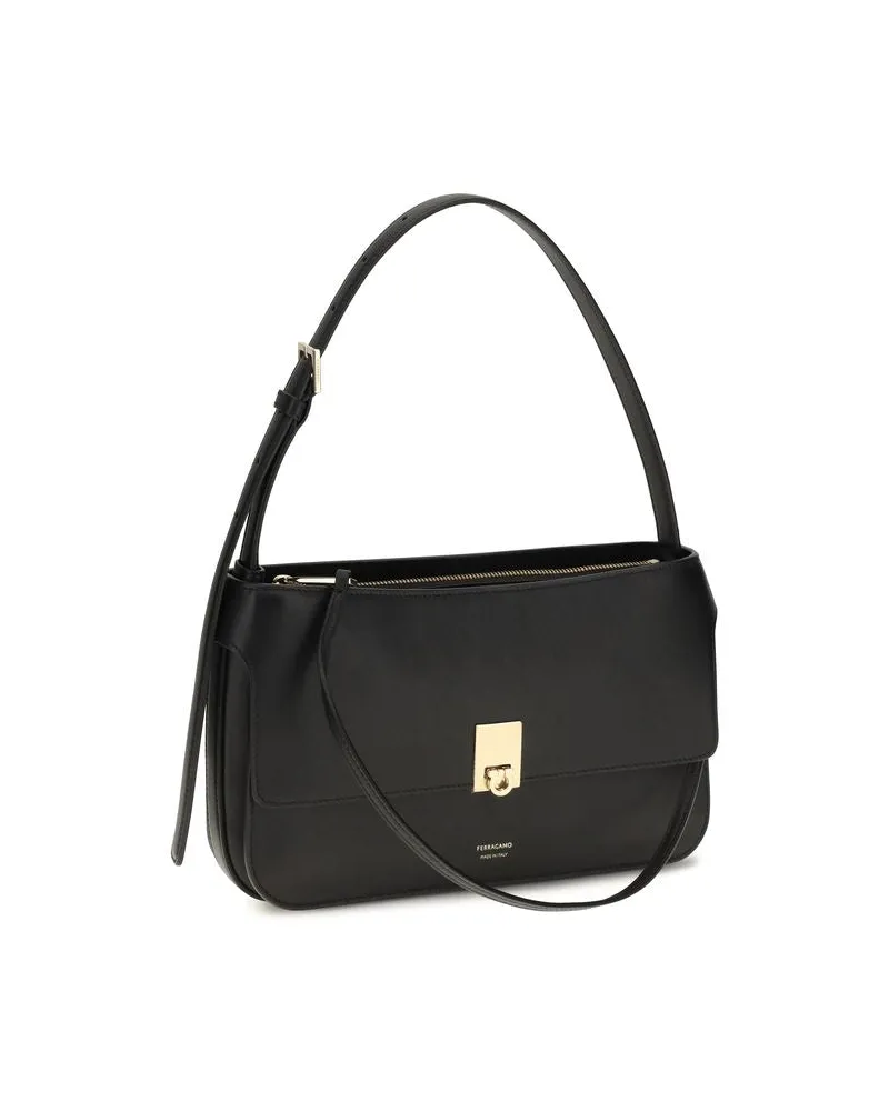 Ferragamo Cara Shoulder Bag — Black Black