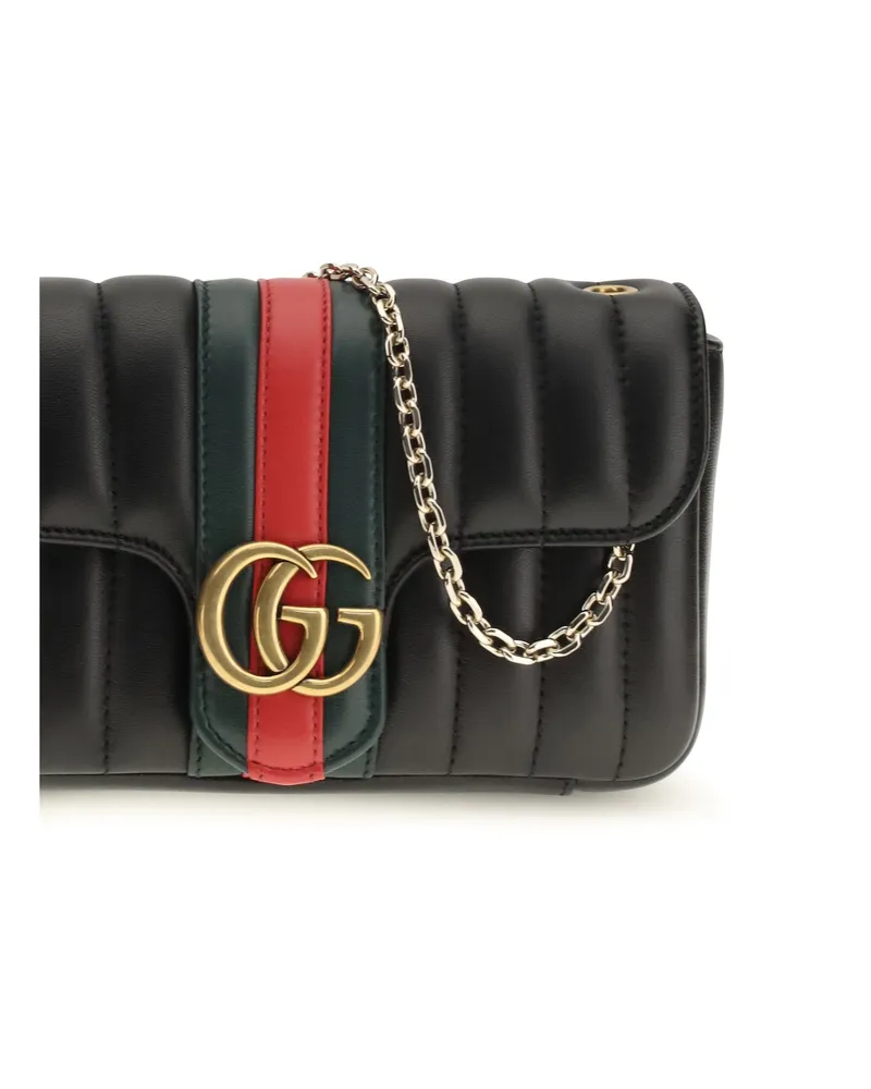 Gucci GG Marmont Nappa Leather Shoulder Bag — Black Black