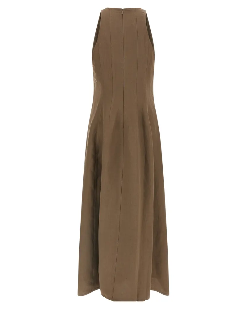 Brunello Cucinelli Women's Brown Viscose Midi Dress Brown