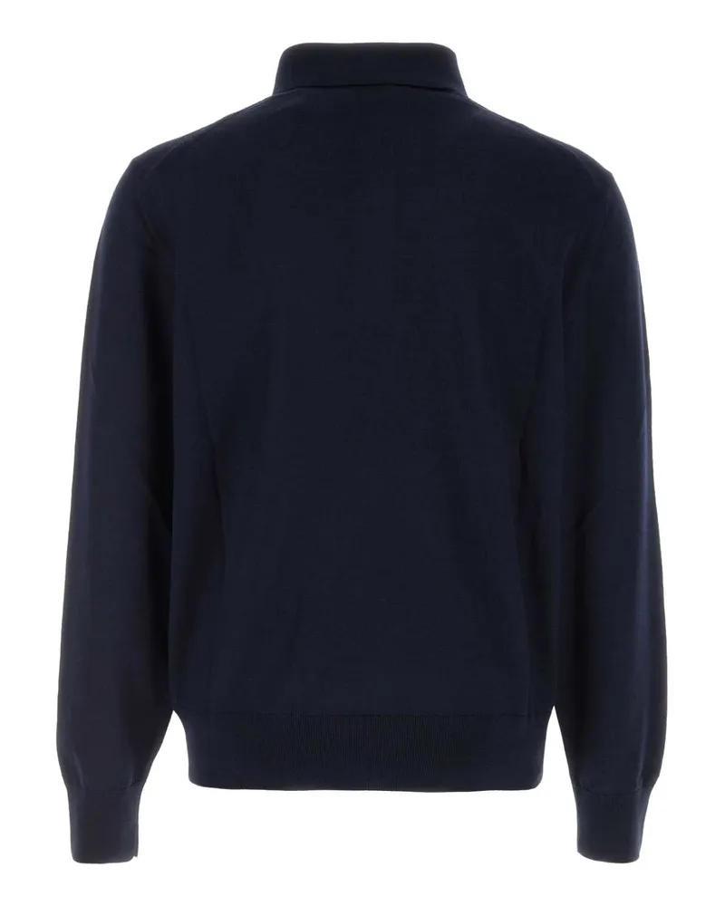 HUGO BOSS Men's Navy Blue Wool Polo Shirt Darkblue Exterior: Virgin Maglieria Sweater Navy