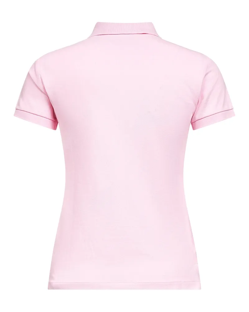 Ralph Lauren Women's Pink Cotton Piquet Slim-Fit Polo Shirt Tops Pink