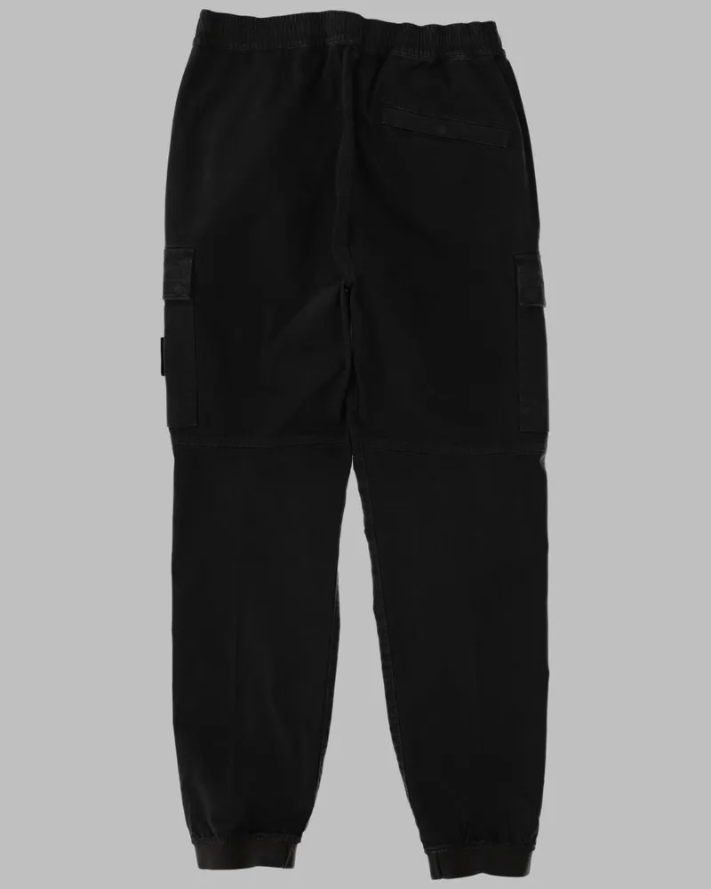 Stone Island Cotton-Stretch with Detachable Patch Cargo Pants — Black Black