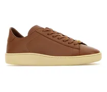 Leather Low-Top Sneaker — Brown