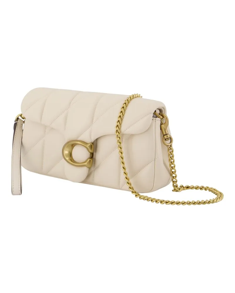Coach Women's Quilted Tabby Chain 19 Crossbody -  Leather White Cowhide Bags Crossbodies White