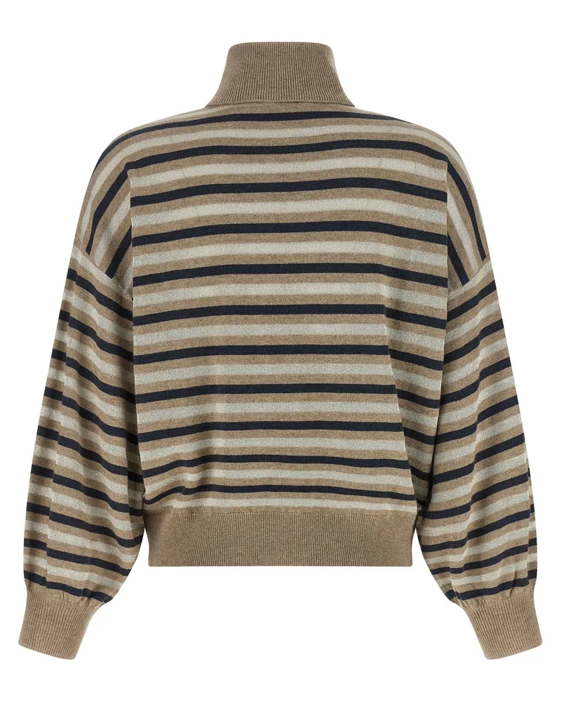 Brunello Cucinelli Women's Multicolor Virgin Wool Cardigan Clothing Beige