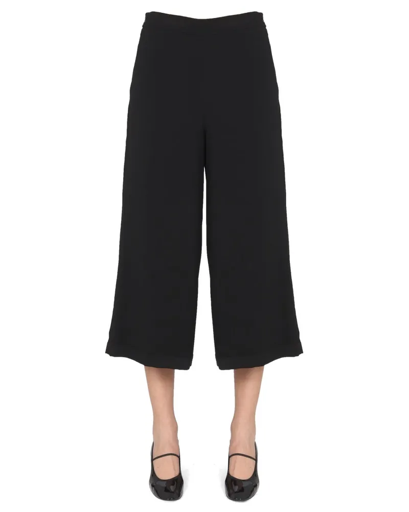Stefano Mortari Side-Zip Cropped Cropped Trousers — Black Black