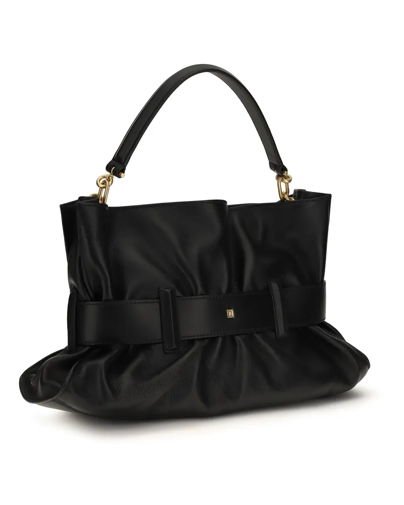 Balmain Women's Handbag Anthem Black Calf Leather Shoulder Bags Black