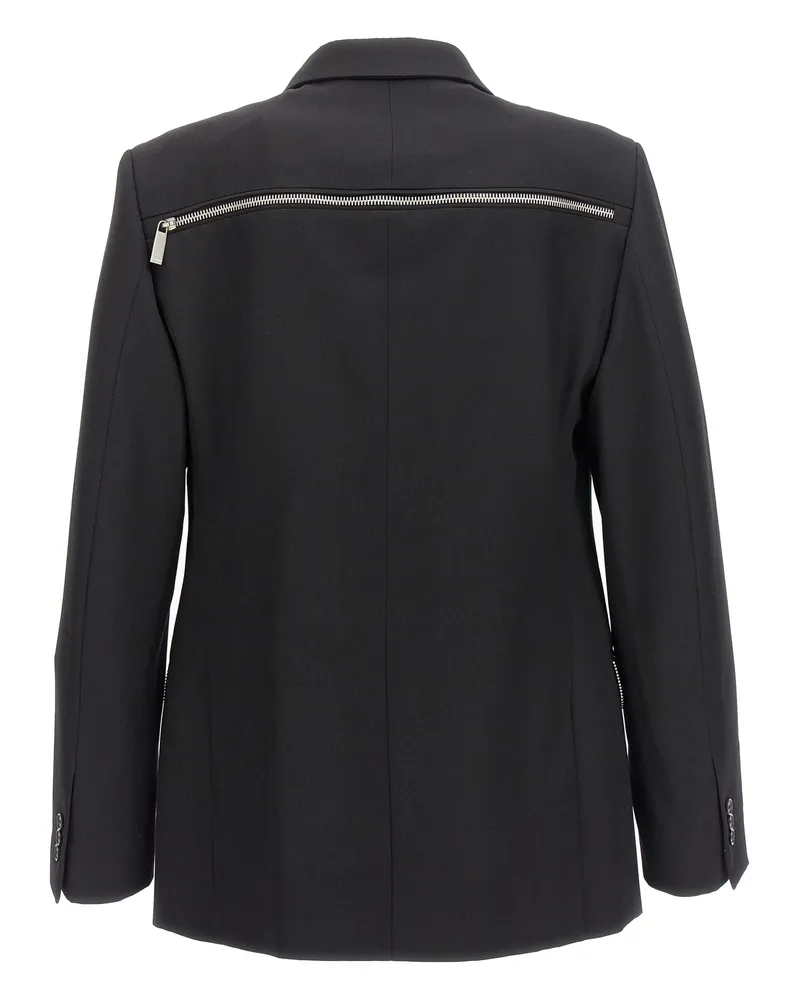 OFF-WHITE Men's Black Virgin Wool Blazer Clothing Black