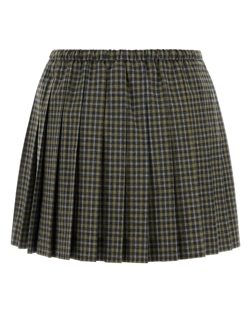 Miu Miu Women's Embroidered Flannel Skirt Grigiosabbia Exterior: Cotton Gonne Gray