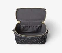 Quilted Leather Top Handle Bag — Black
