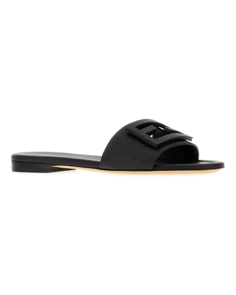 Fendi Baguette Slipper — Black Black