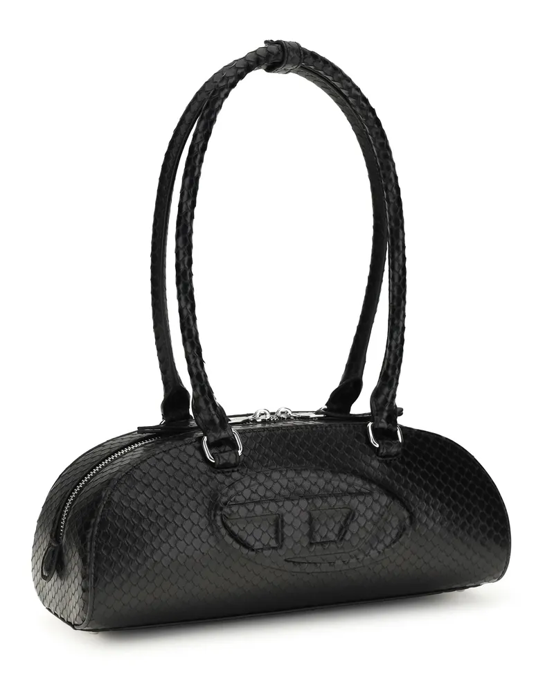 Diesel Women's Shoulder Bag 1dr Dome Black Calf Leather Black