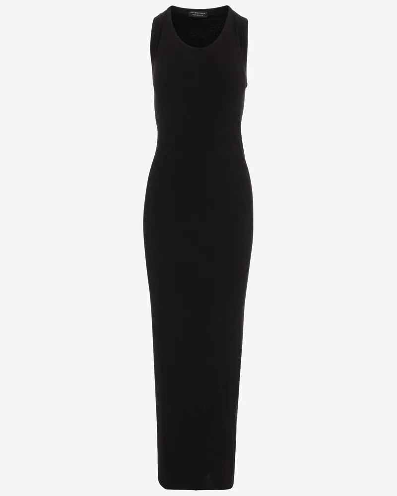 Balenciaga Women's Stretch Viscose Long Dress Black Black
