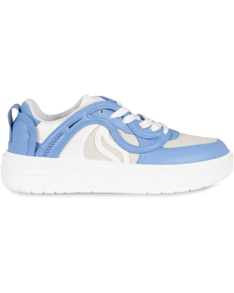 Stella McCartney Women's Vegan Leather Sneakers Light Blue Polyester Trainers Blue
