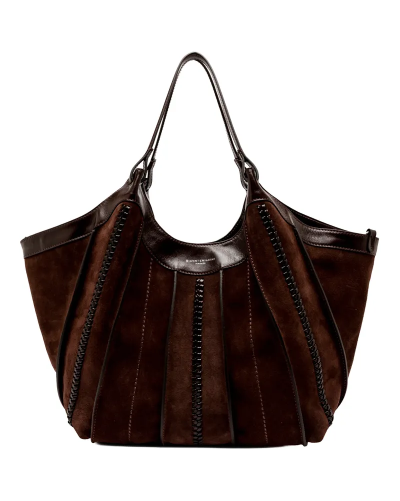 Gianni Chiarini Women's Handbag Dua Suede Leather Espresso Cow Handbags Hand Bags Espresso