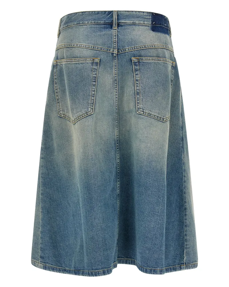 Maison Margiela Asymmetrical Denim Wrap Skirt — Blue Blue