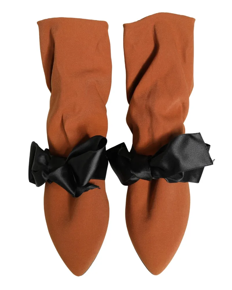 Dolce & Gabbana Women's Brown Black Suede Boots Shoes And Brown