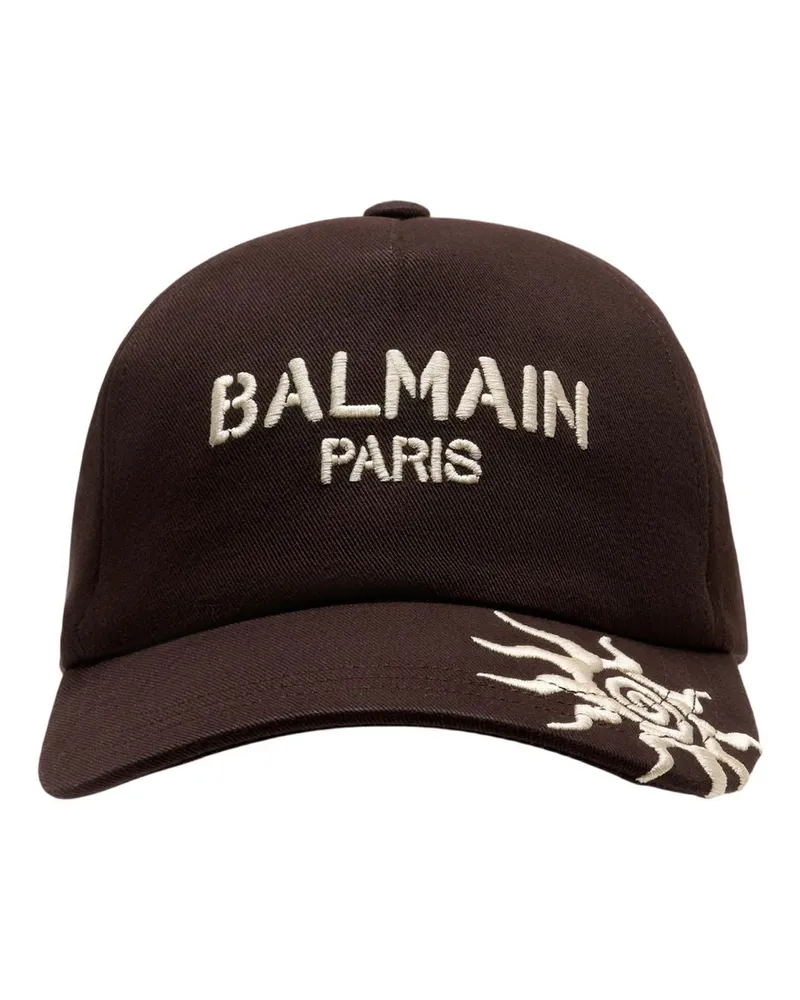 Balmain Women's Paris Cap -  Cotton Multi Accessories Hats Brown
