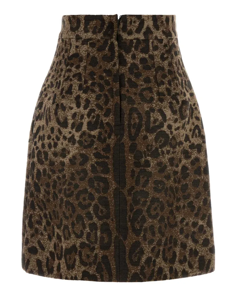Dolce & Gabbana Women's Embroidered Wool Skirt Leo Gonne Brown