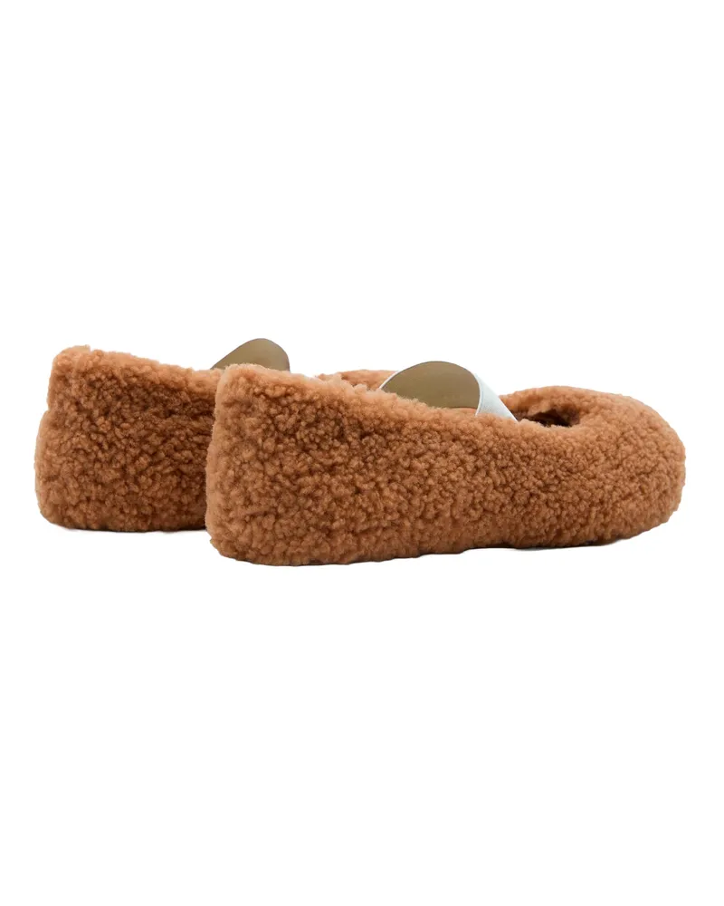 Moon Boot Shearling Ballerina Flat — Cognac Cognac