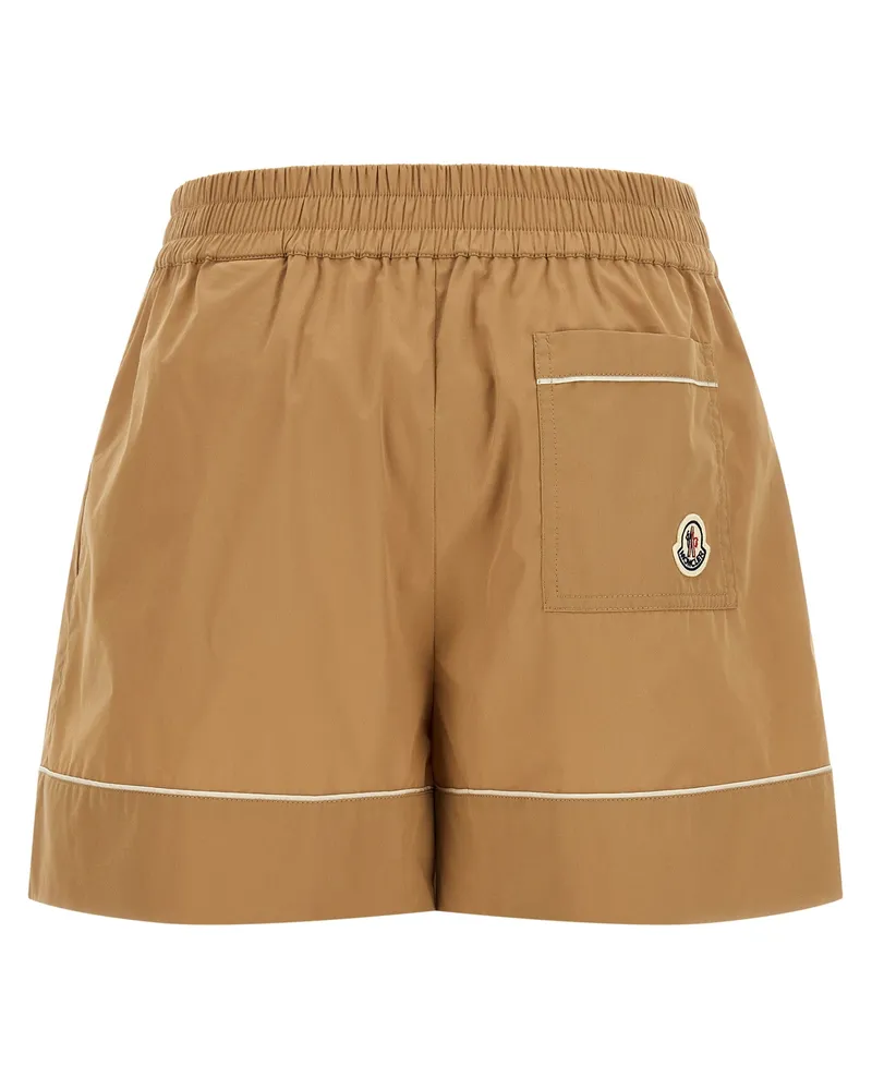 Moncler Women's Beige Nylon Bermuda Shorts Beige