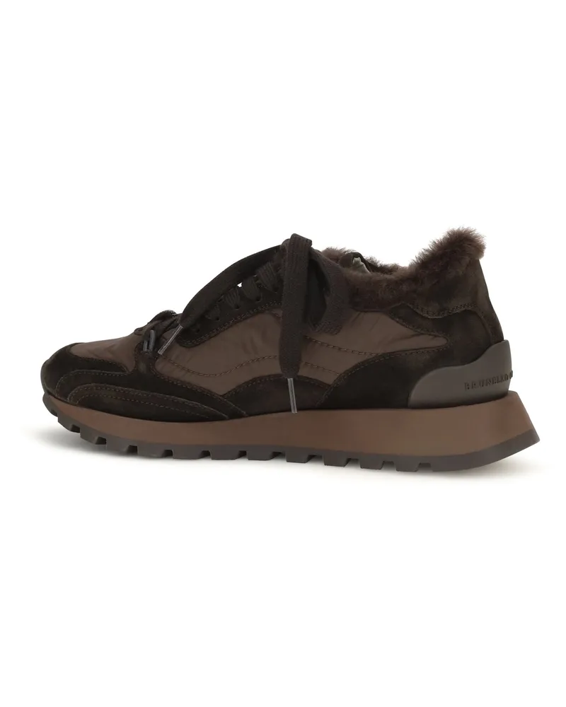 Brunello Cucinelli Calf Leather Sneakers — Brown Brown