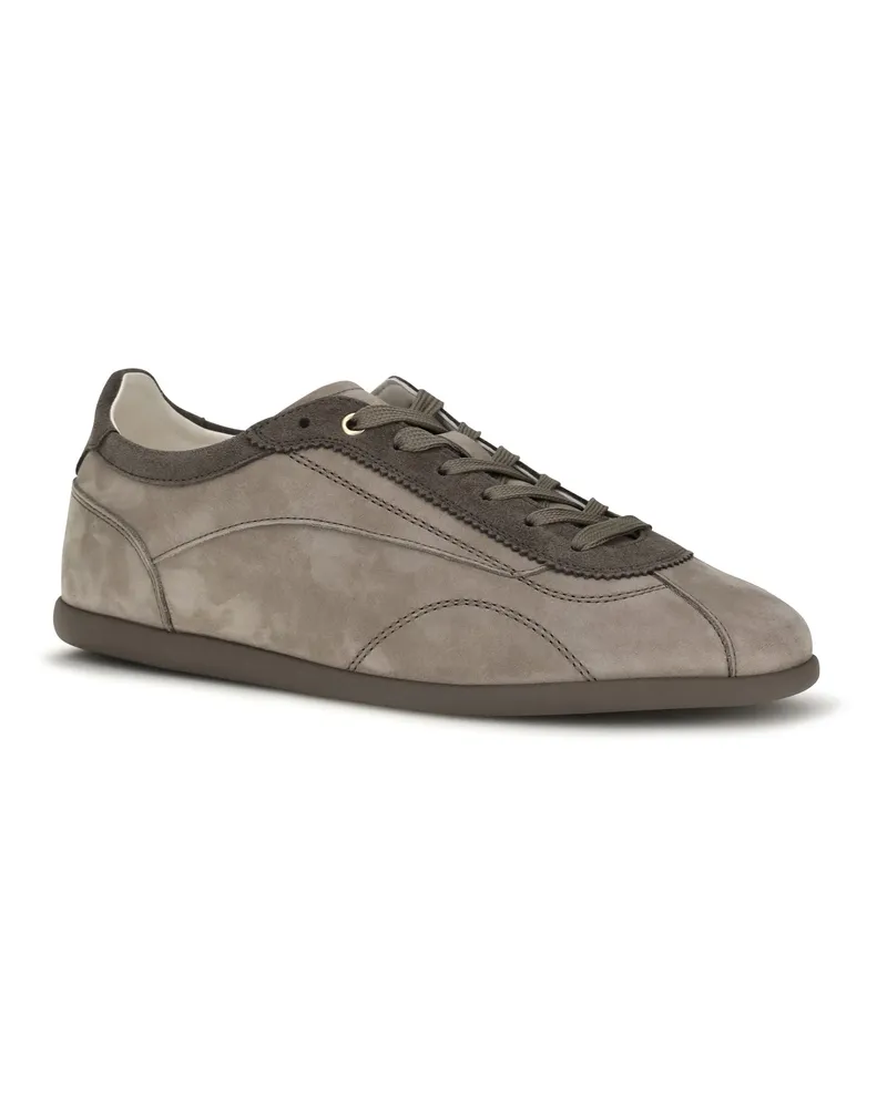 Brunello Cucinelli Men's Nubuck And Suede Sneakers With Slim Sole Stone+antracite 