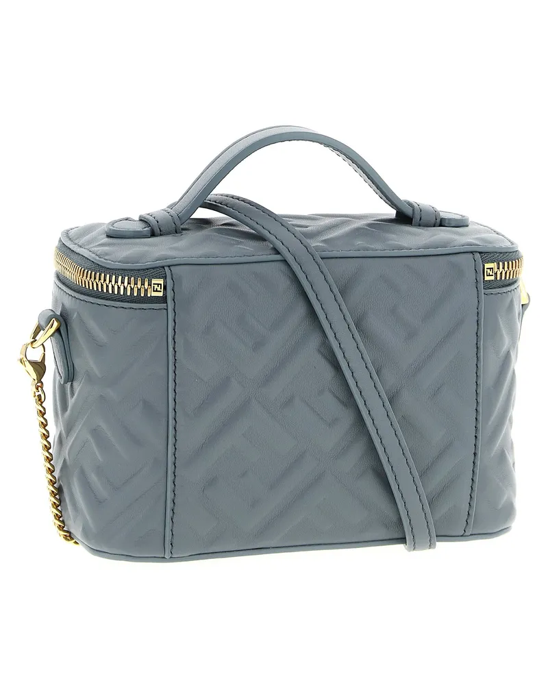 Fendi Women's Vanity Top Handle Bag Blue Lamb Leather Blue