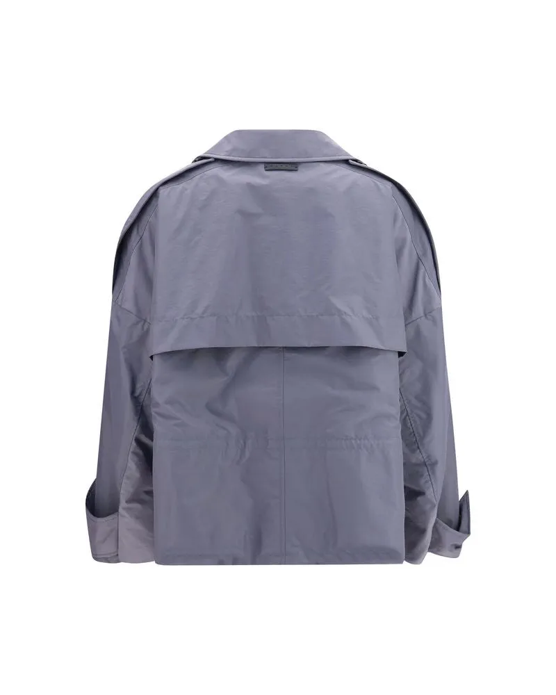 Marni Women's Gray Polyamide Full-Length Jacket Clothing Gray