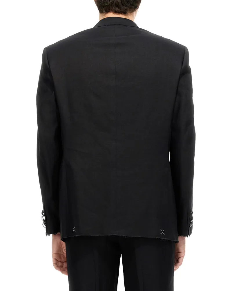 Tonello Single-Breasted Peaked Lapel Blazer — Black Black